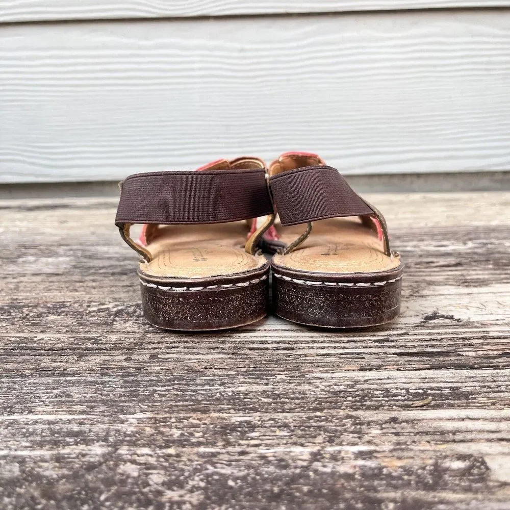 Naturalizer Slingback Sandals Womens 8.5 Red Brown N5 Comfort Leather